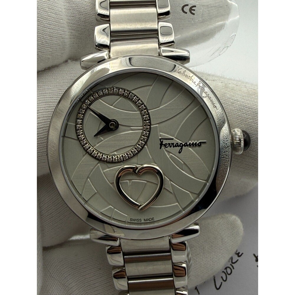 Salvatore Ferragamo Cuore Swiss Quartz Ladies Watch Sapphire Diamond Heart Dial
